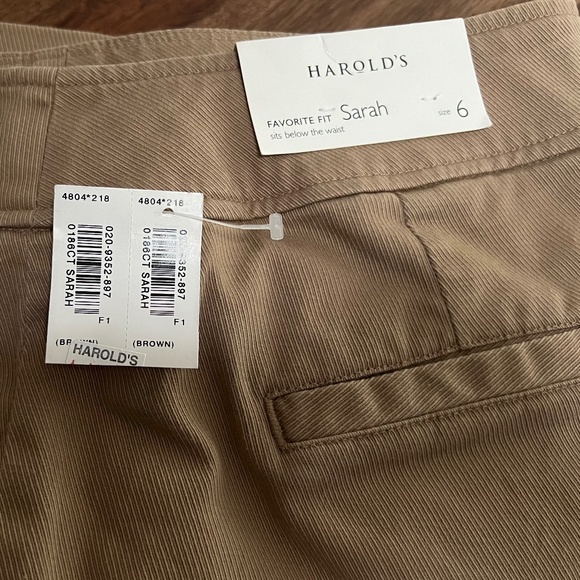 NWT Harold's Ribbed Sarah Fit Camel Color Ankle Pants Size 6 - Picture 8 of 8